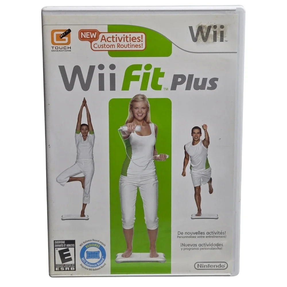 Nintendo Wii Fit Plus Game Disc Case Manual Complete RVL-RFPE-USZ CIB Tested